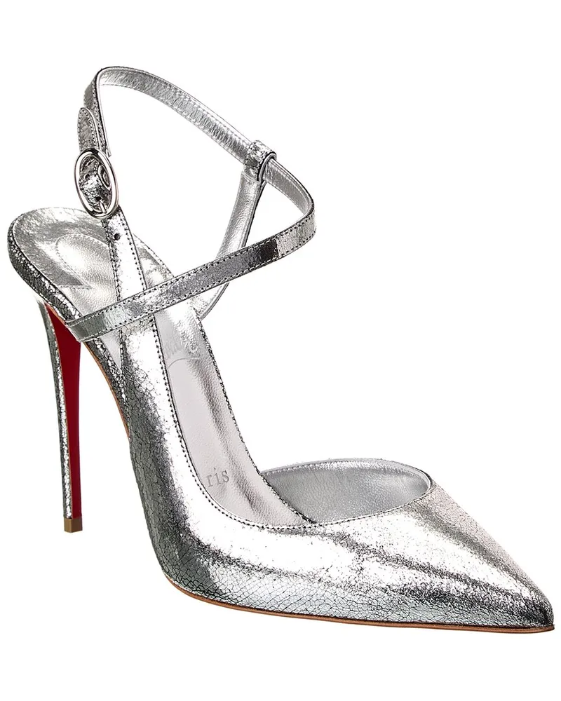 Christian Louboutin Jenlove 100 Leather Pump Silver