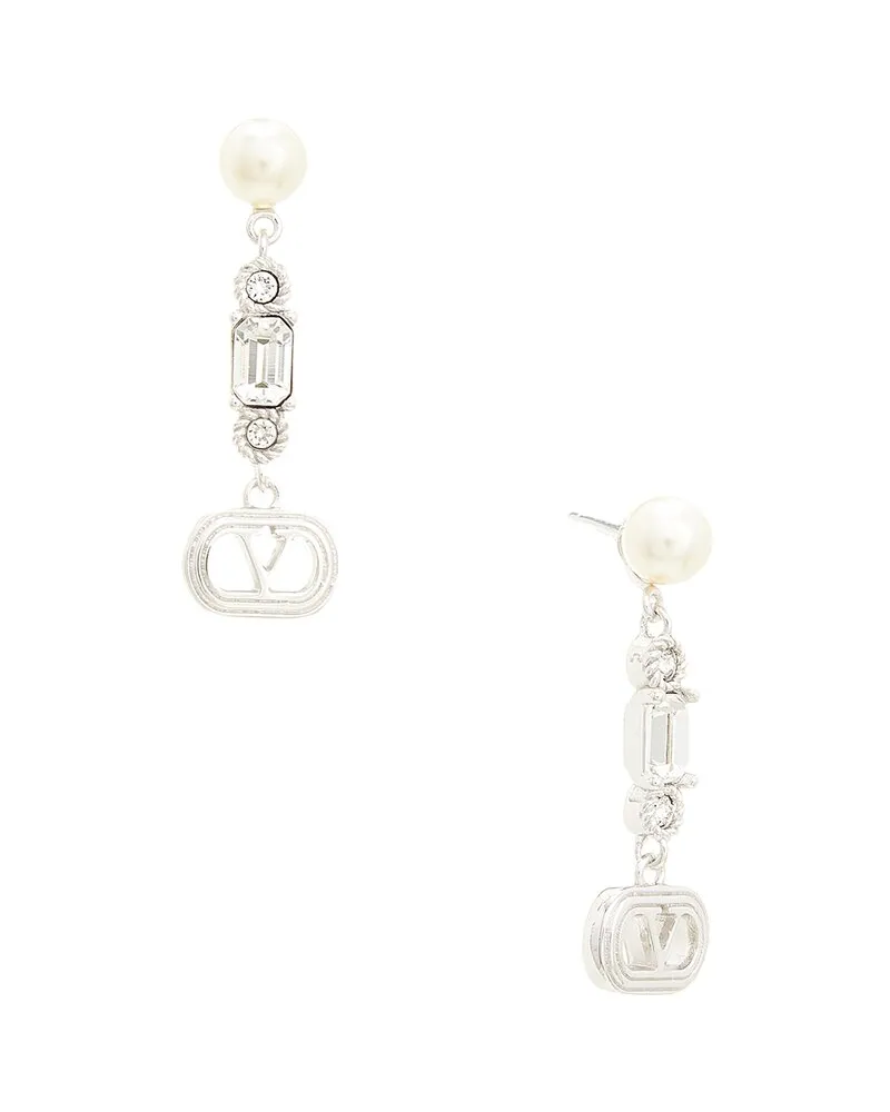 Valentino Garavani Ovalette Swarovski Pearl Earrings Nocolor
