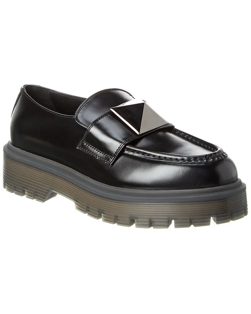 Valentino Garavani One Stud 45 Leather Loafer Black