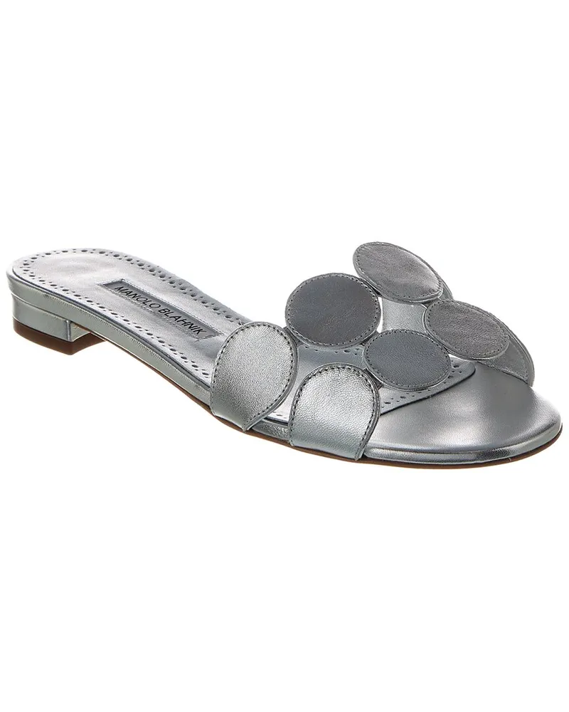 Manolo Blahnik Haribalmu Leather Sandal Silver
