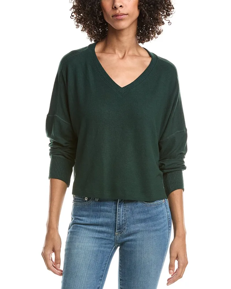 Michael Stars Vic Relaxed V-Neck Pullover Green