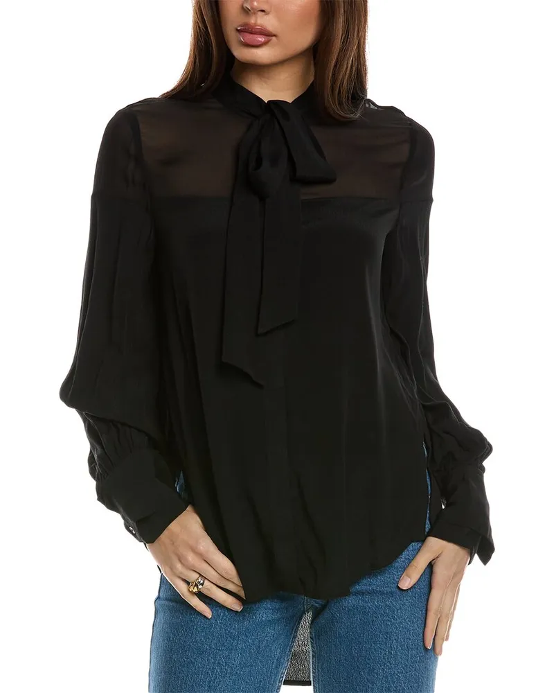 Reiss Arina Blouse Black