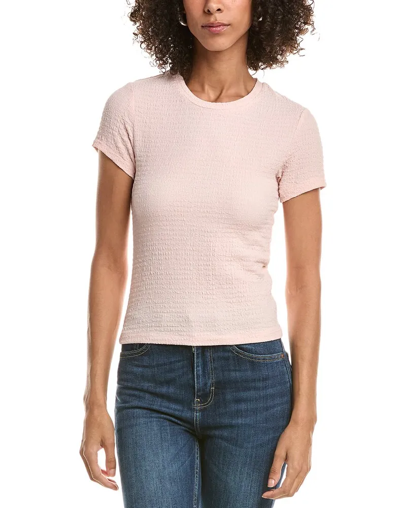 Rag & Bone Lou Puckered Texture T-Shirt Pink