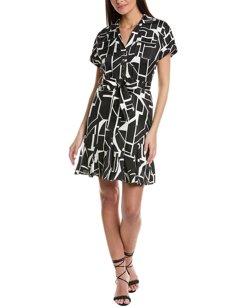 Karl Lagerfeld Tie Waist Shirtdress Black