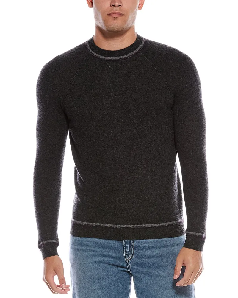 Autumn Cashmere Raglan Cashmere Crewneck Sweater Gray