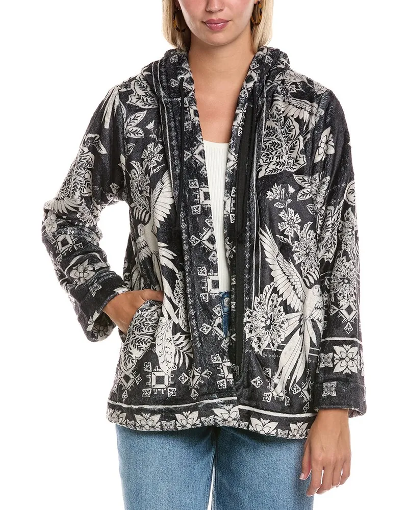 Johnny Was Joan Zip Hoodie Sherpa Jacket Nocolor
