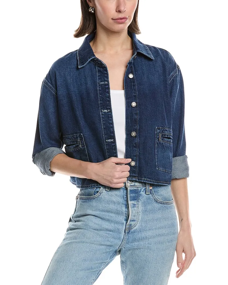 HUDSON Jeans Boxy Button-Down Shirt Blue