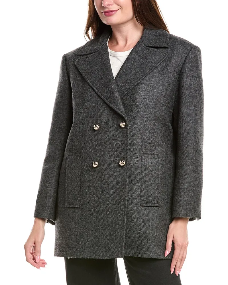 Sandro Wool Coat Grey
