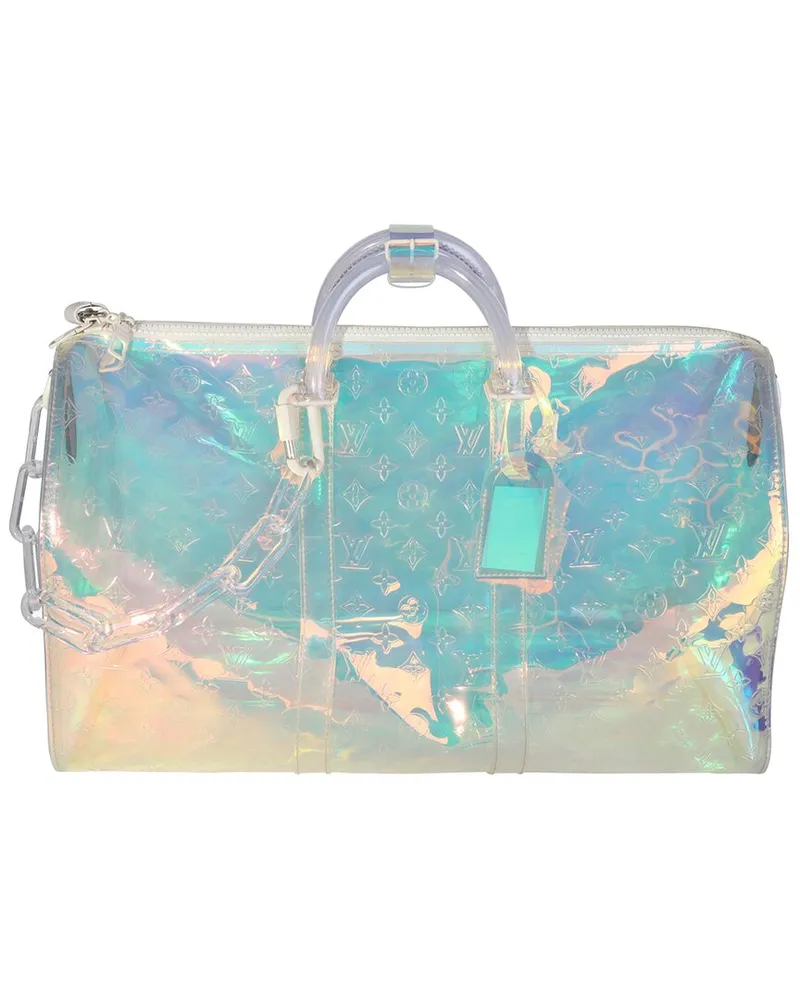 Louis Vuitton Metallic Plastic x Virgil Abloh Prism Keepall Bandouliére 50  (Authentic Pre-Loved Nocolor