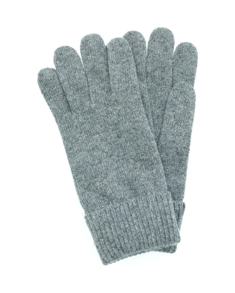 portolano  Ribbed Cuff Cashmere Gloves Grey