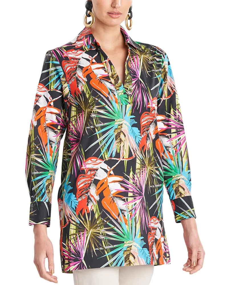 NATORI El Nido Printed Poplin Top Nocolor
