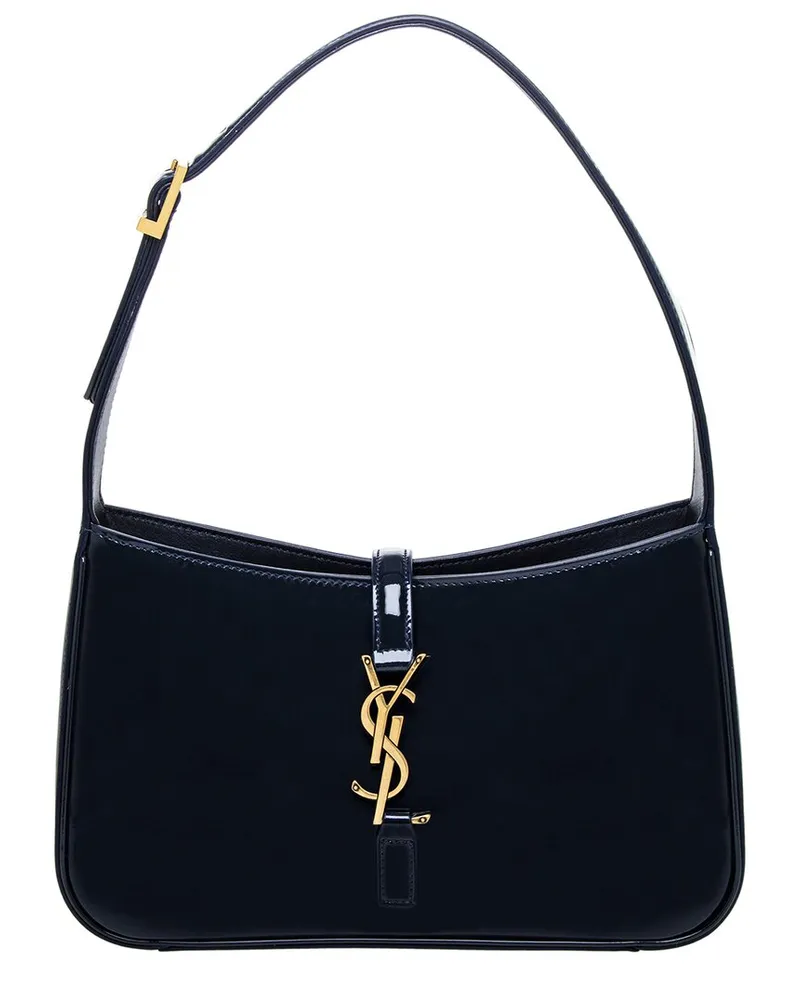 Saint Laurent Le 5 A 7 Patent Hobo Bag Blue