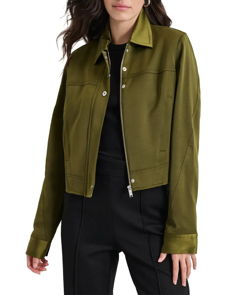DKNY Glazed Dressing Crop Jacket Green