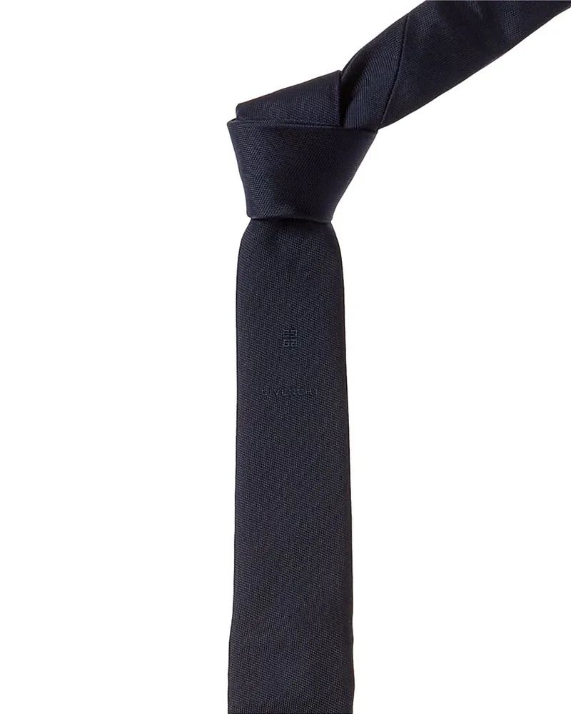 Givenchy Navy 4G Silk Tie Blue