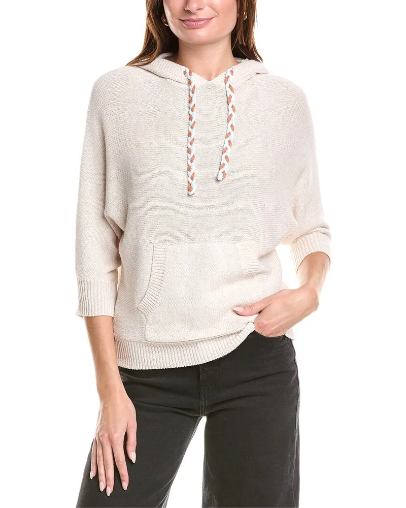 27 miles malibu Linen-Blend Hooded Sweater Beige
