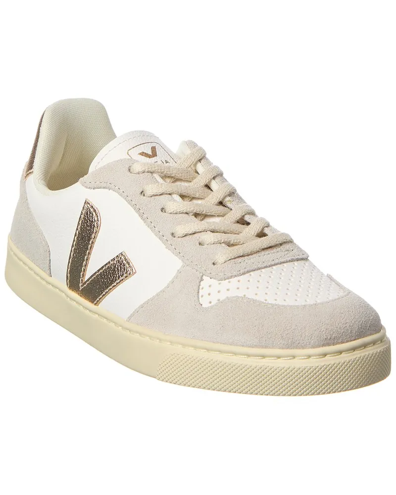VEJA Small V-10 Laces Chromefree Leather Sneaker White