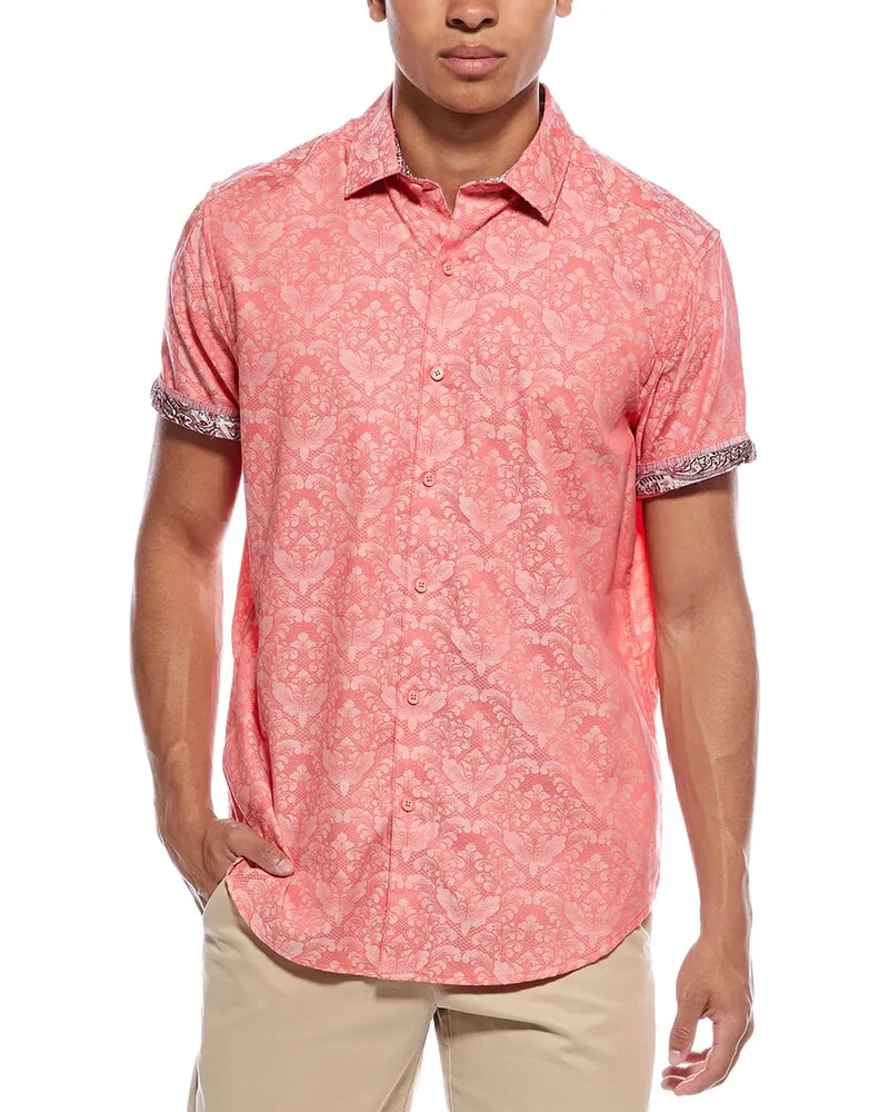 Robert Graham Bayview Classic Fit Woven Shirt Pink