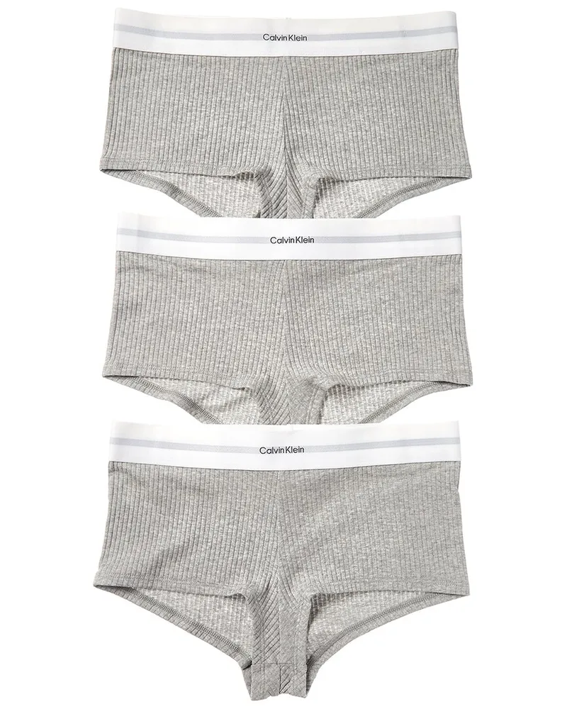 Calvin Klein 3pk Rib Boyshort Grey