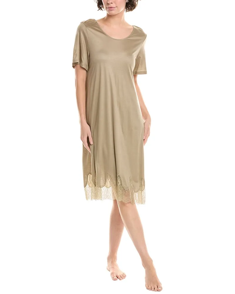 Hanro Melia Round Neck Nightgown Green