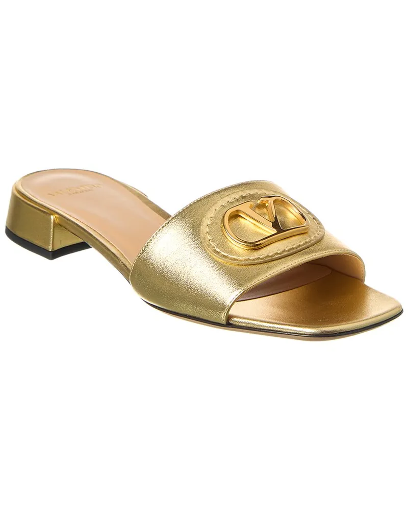 Valentino Garavani VLogo Leather Sandal Gold