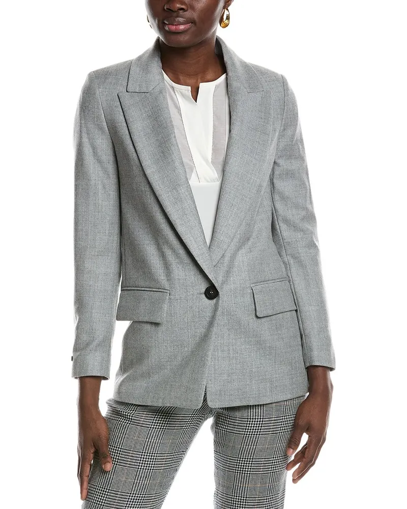 Peserico Wool-Blend Blazer Grey