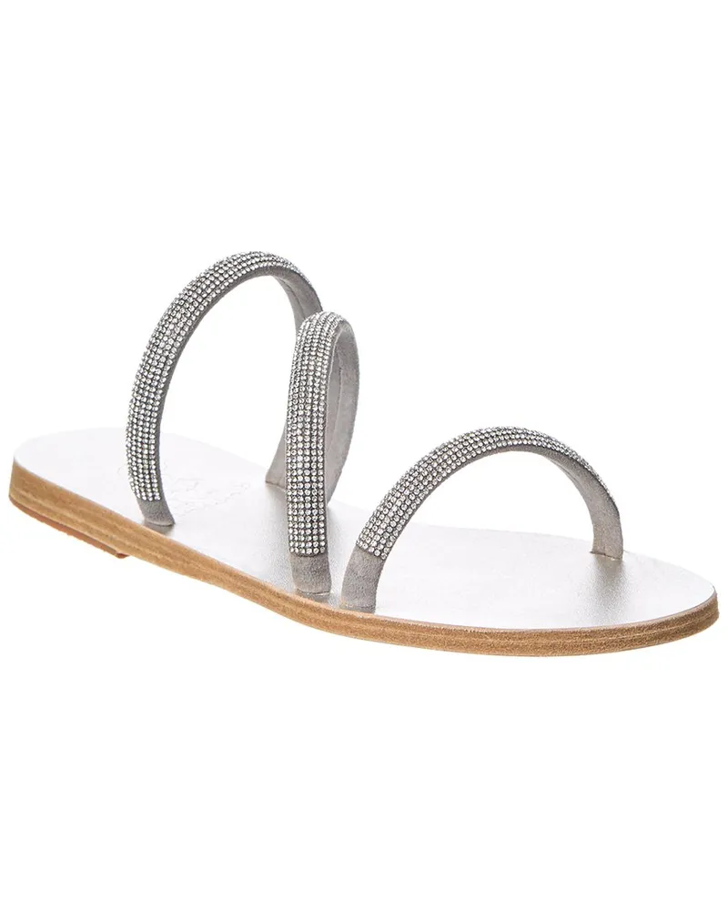 Ancient Greek Sandals Polytimi Diamante Suede Sandal Silver