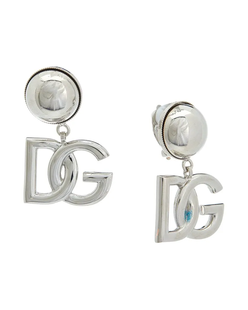 Dolce & Gabbana DG Logo Clip-On Earrings Silver