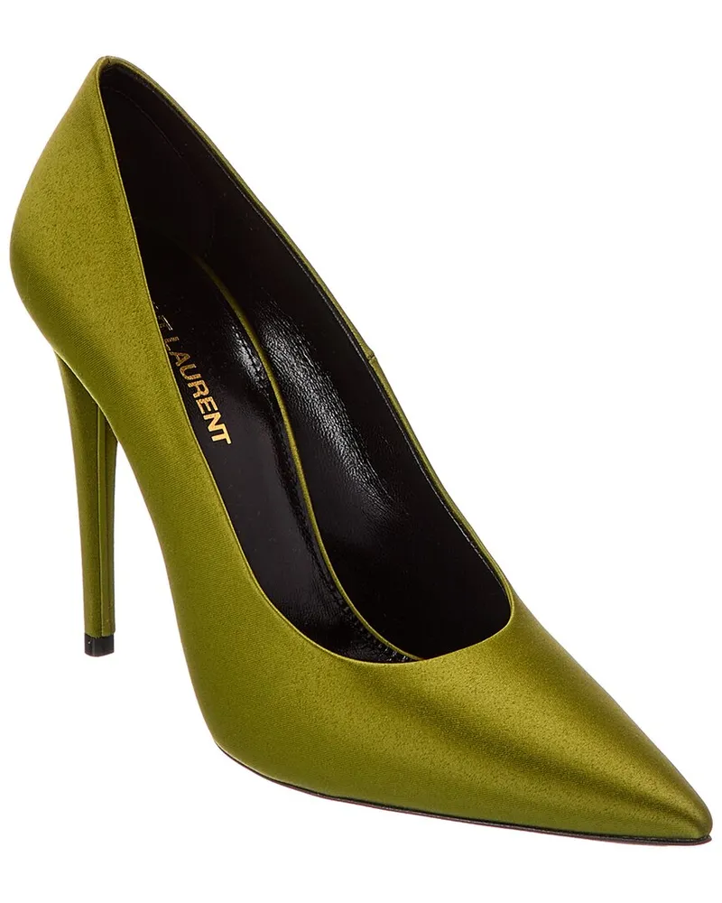 Saint Laurent Monceau 110 Satin Pump Green