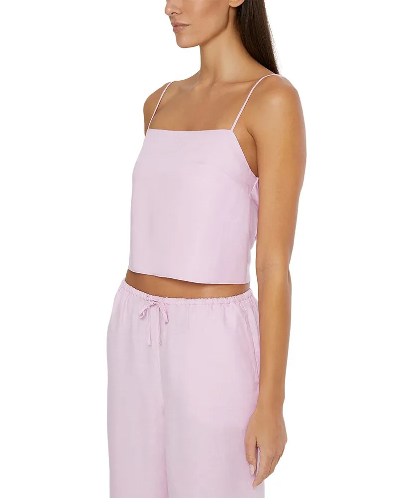 Onia Air Linen-Blend Square Neck Tank Nocolor