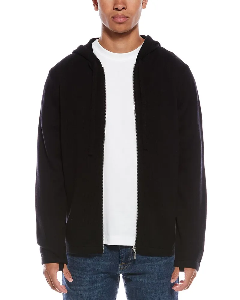 Helmut Lang Wool & Cashmere Zip Hoodie Black