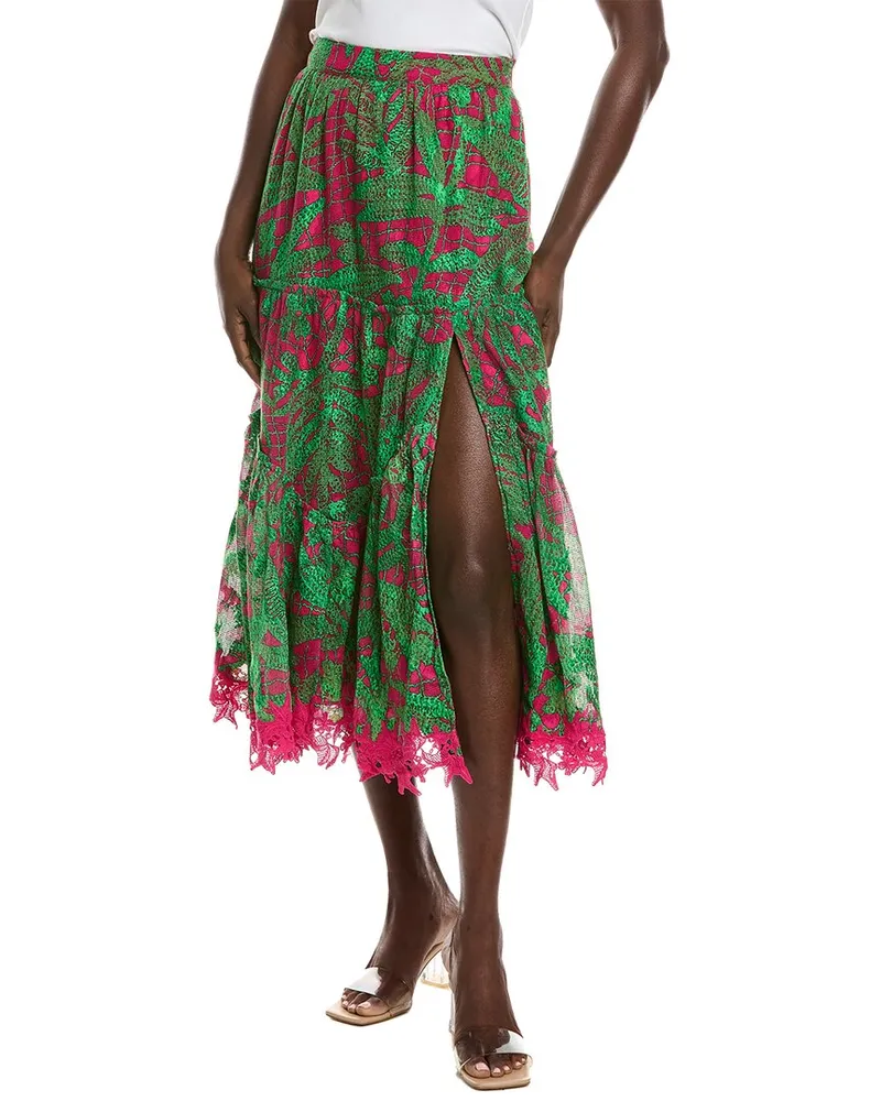 Hemant & Nandita Maxi Skirt Green