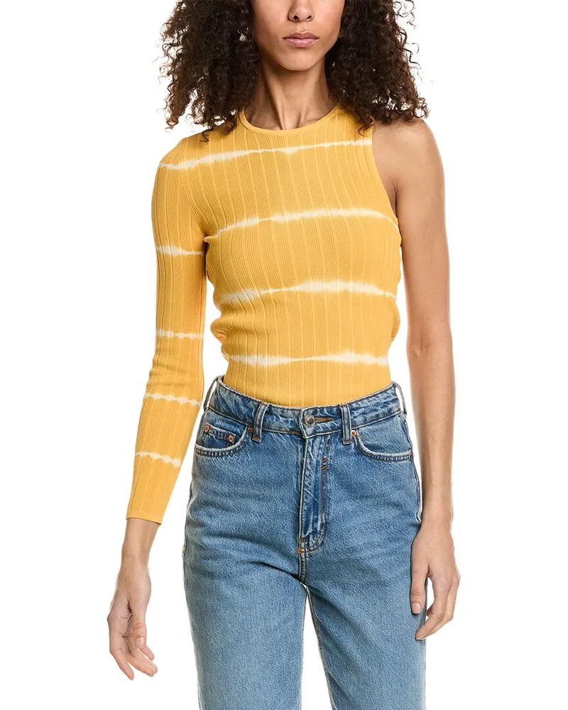 Sandro One-Sleeve Top Yellow