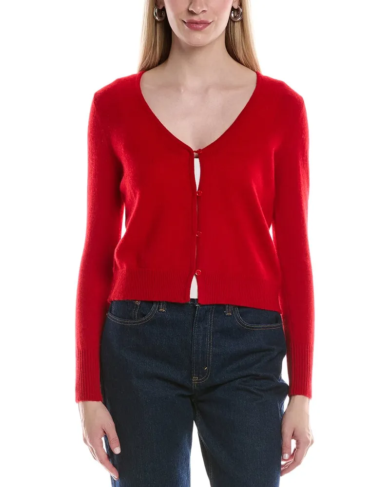 philosophy V-Neck Cropped Cashmere Cardigan Pink