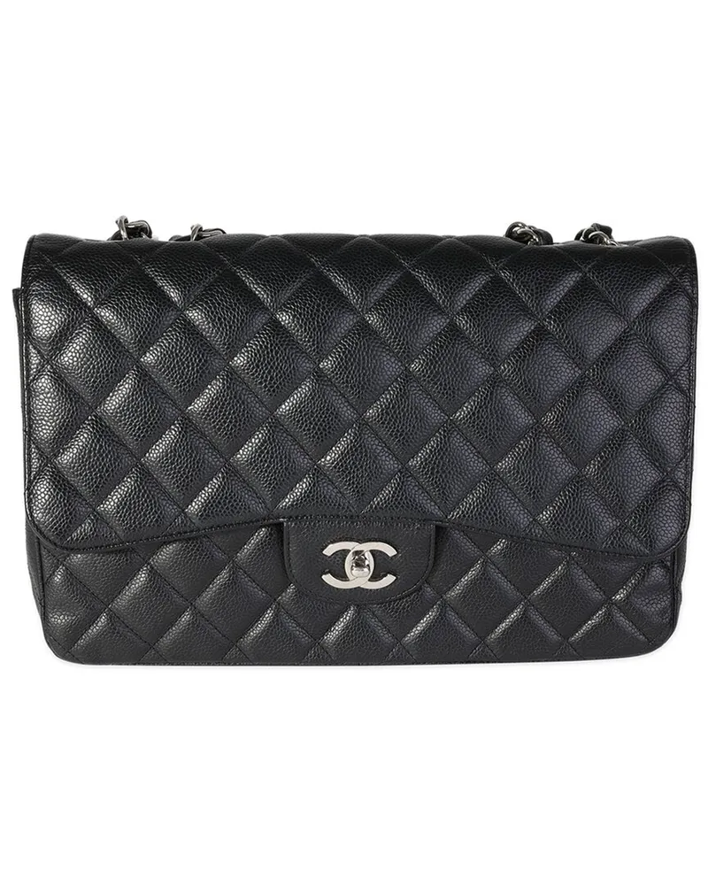 Chanel Black Quilted Caviar Jumbo Classic Single Flap Handbag (Authentic Pre-  Loved Nocolor