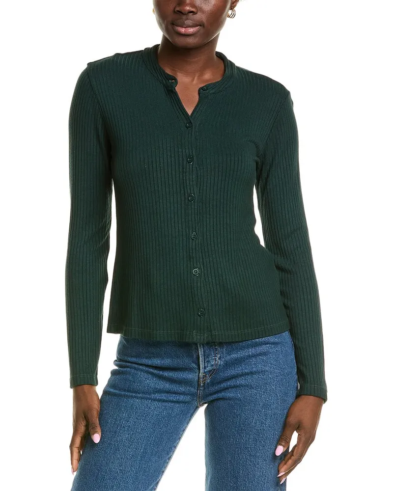 Bella Dahl Slim Fit Cardigan Green