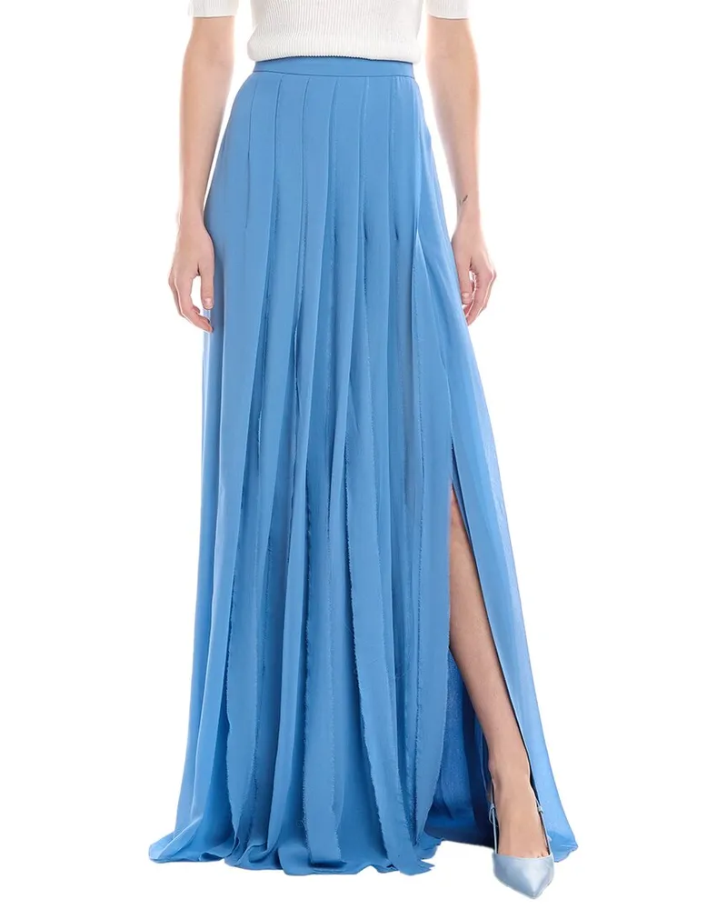 Akris Silk Maxi Skirt Blue