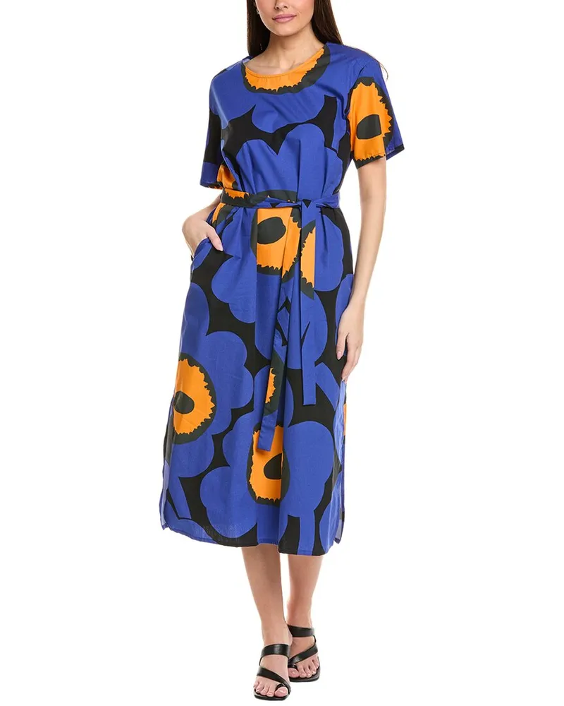 Marimekko Kemut Unikko Maxi Dress Blue