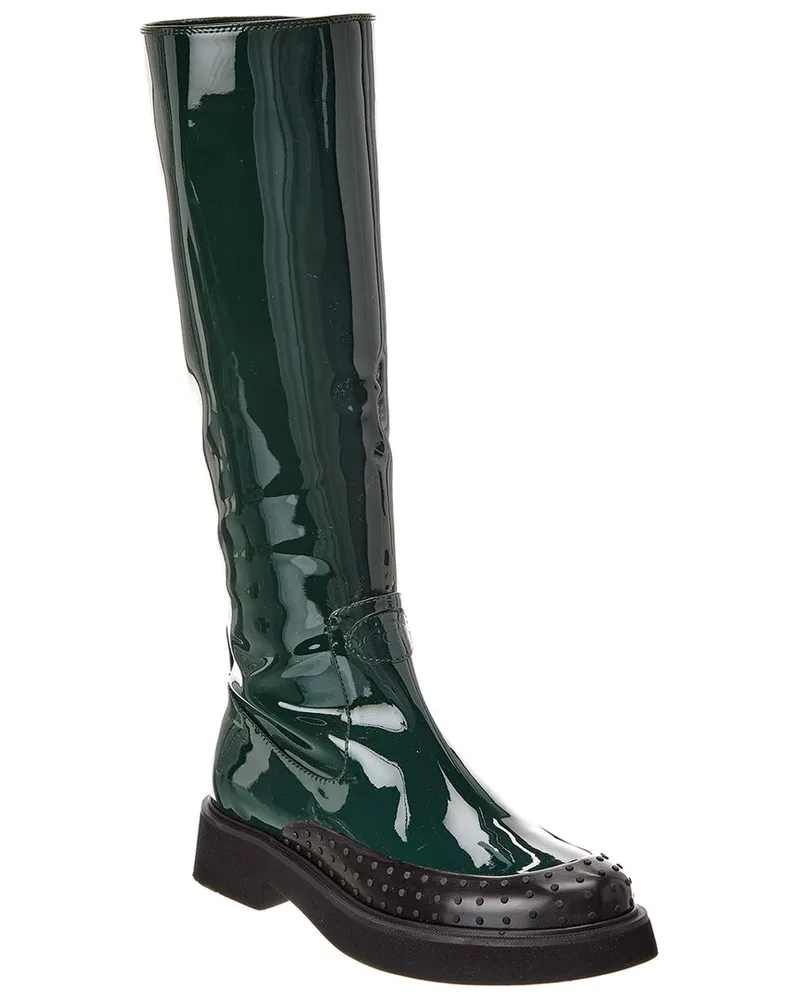 TOD'S TODs Gomma Haircalf & Leather Knee-High Boot Green