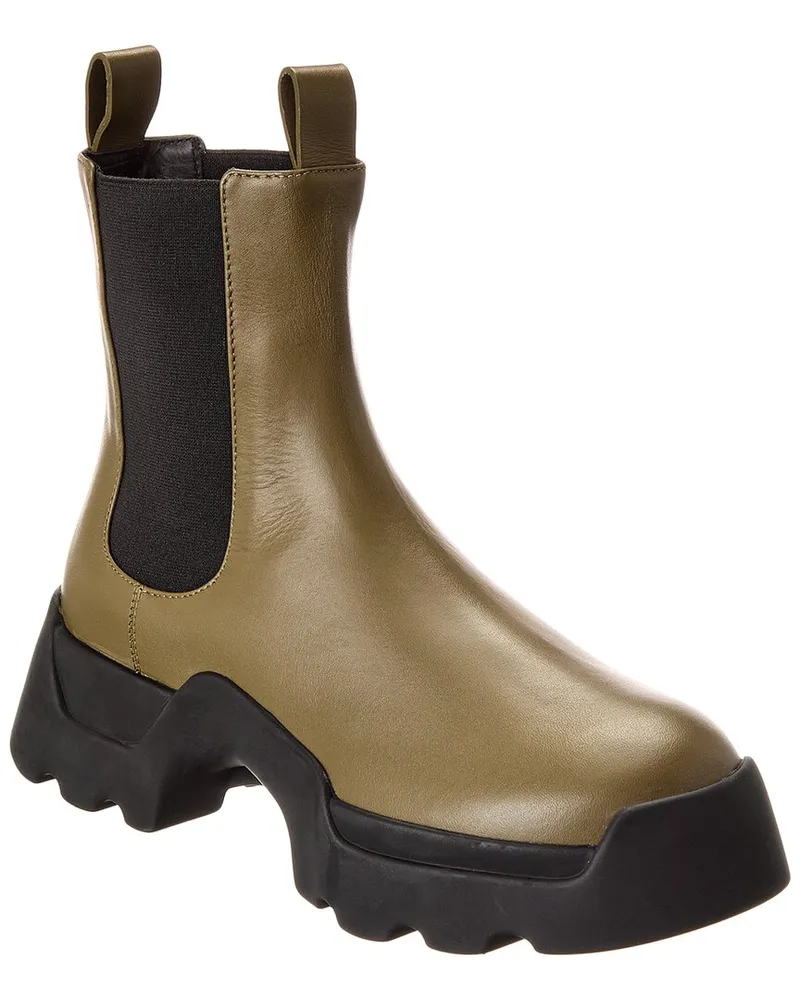 Proenza Schouler Stomp Leather Chelsea Boot Green