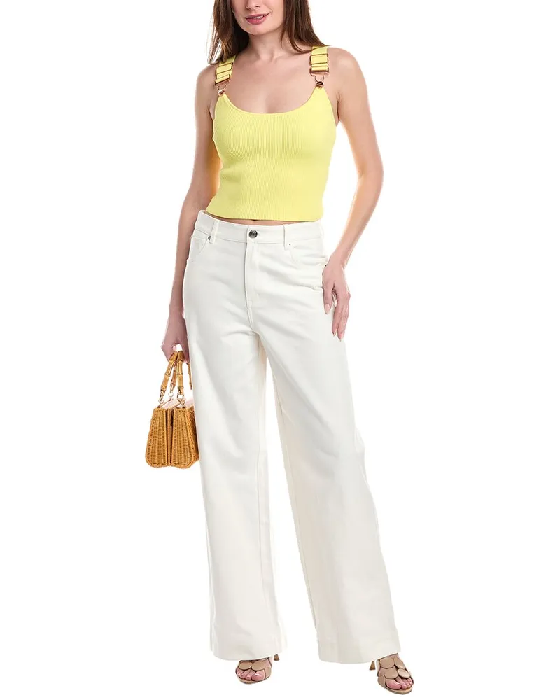 STAUD x Wrangler Grayson White Wide Leg Jean White