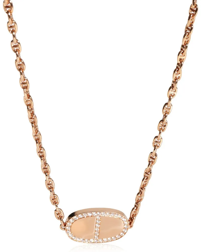 Hermès Chaine d' Ancre 18K Rose Gold 1.76 ct. tw. Diamond Necklace (Authentic Pre-Loved Nocolor