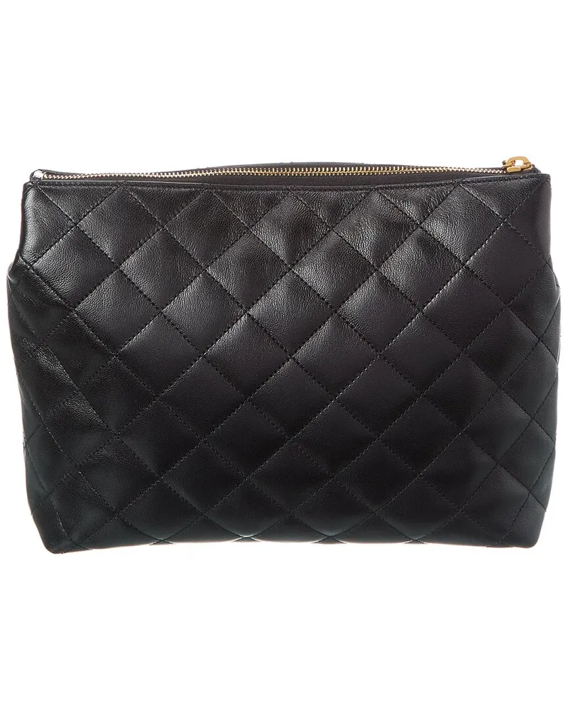 Saint Laurent Cassandre Quilted Cosmetic Pouch Black