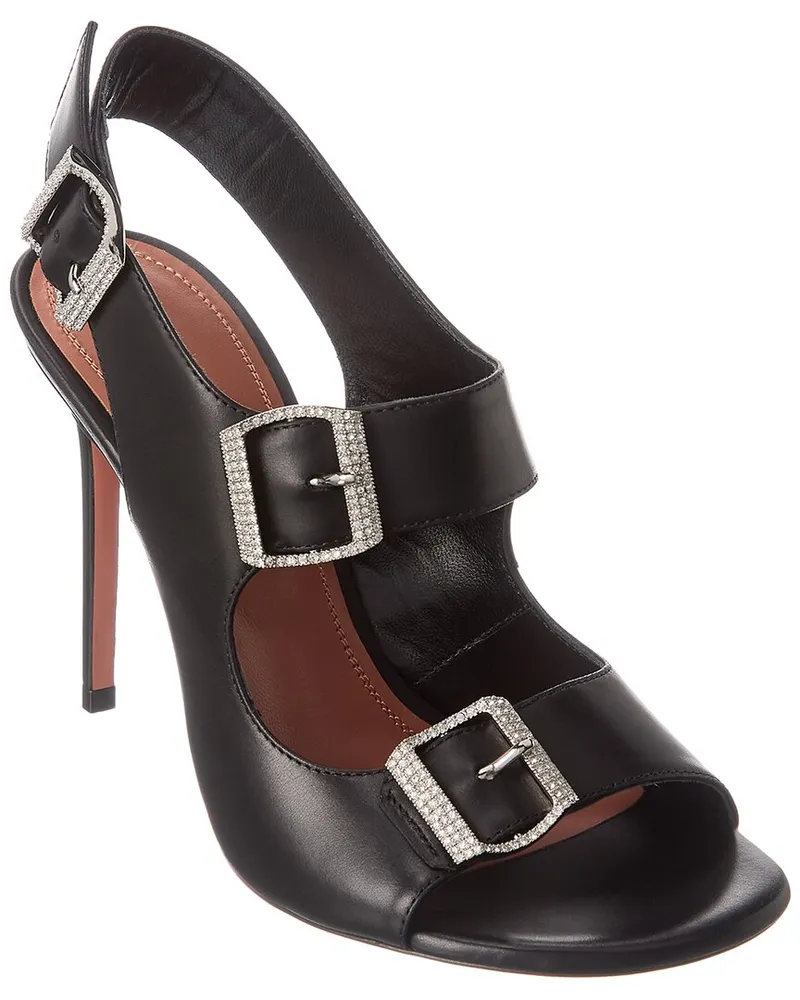 Amina Muaddi Marni Leather Sandal Black