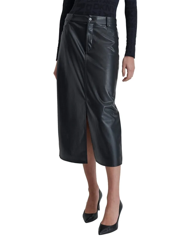 DKNY 5-Pocket Midi Skirt Black