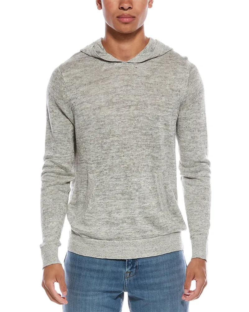 Vince Marled Linen Hoodie Grey