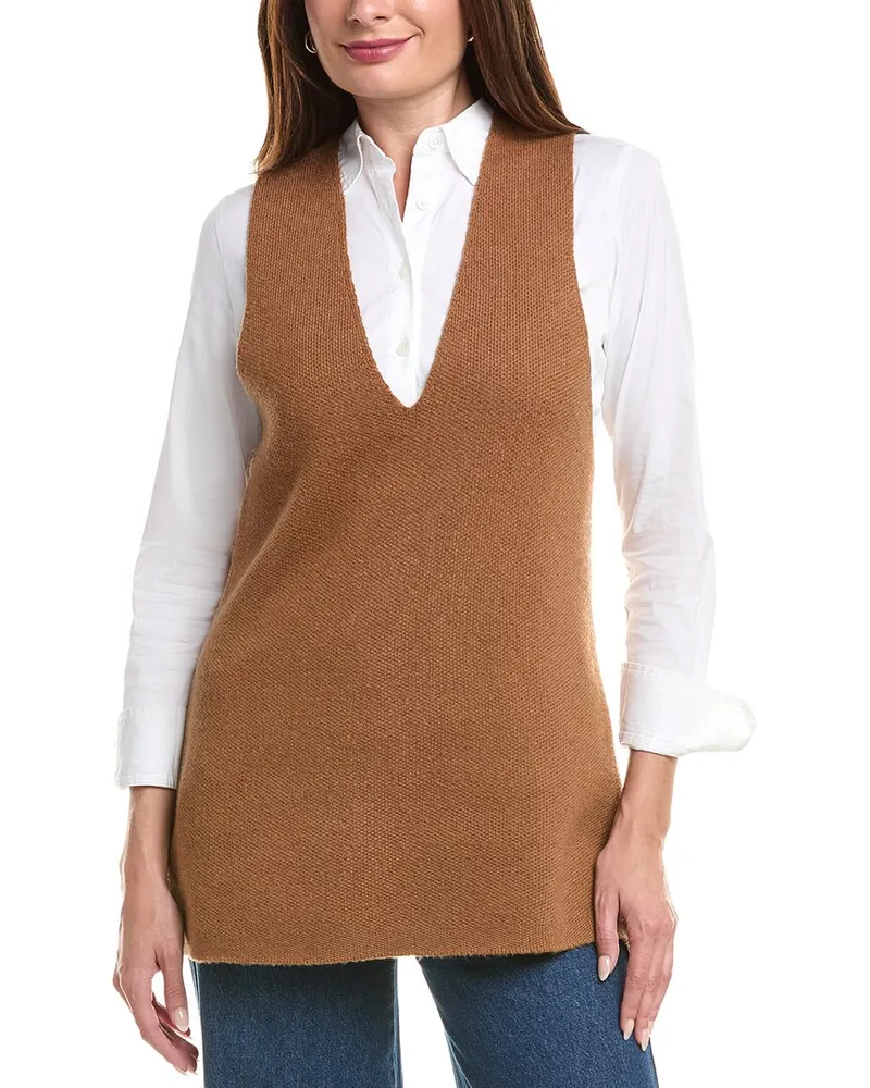 SER.O.YA Honey Knit Wool & Cashmere-Blend Tunic Brown