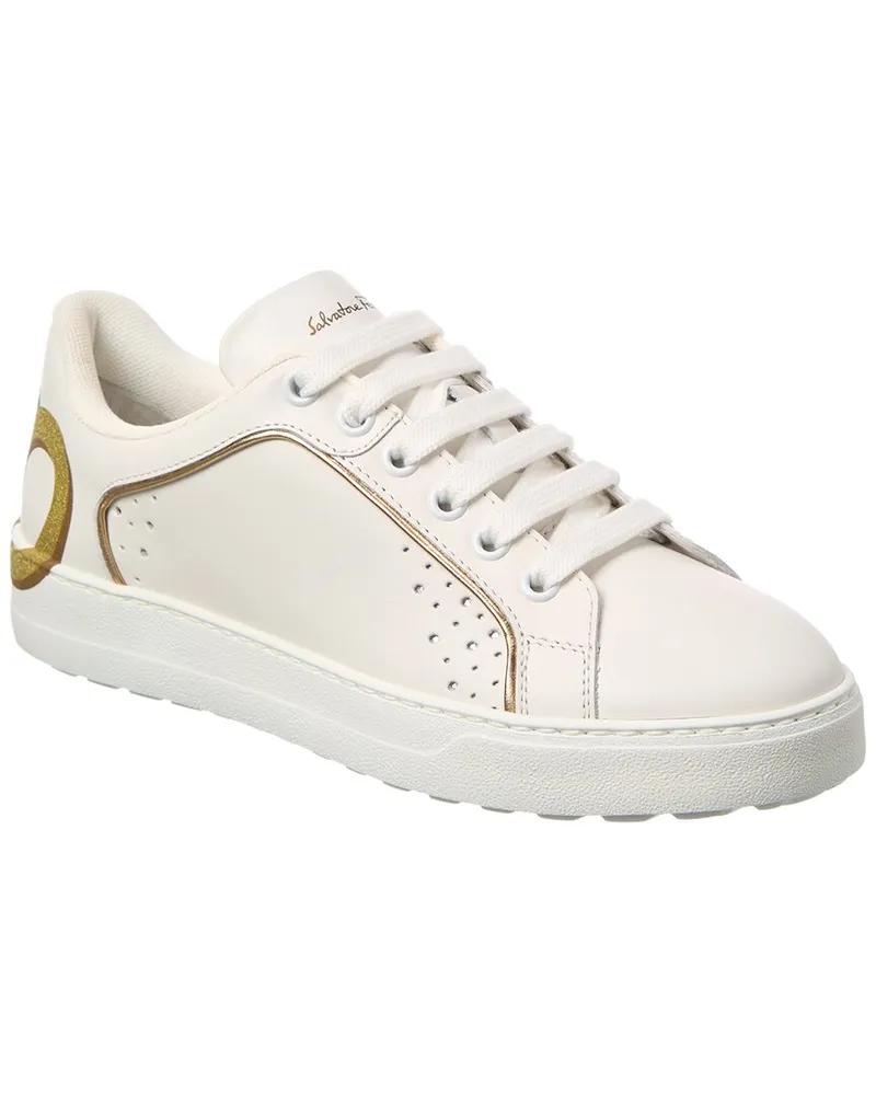 Ferragamo Manhattan Leather Sneaker White