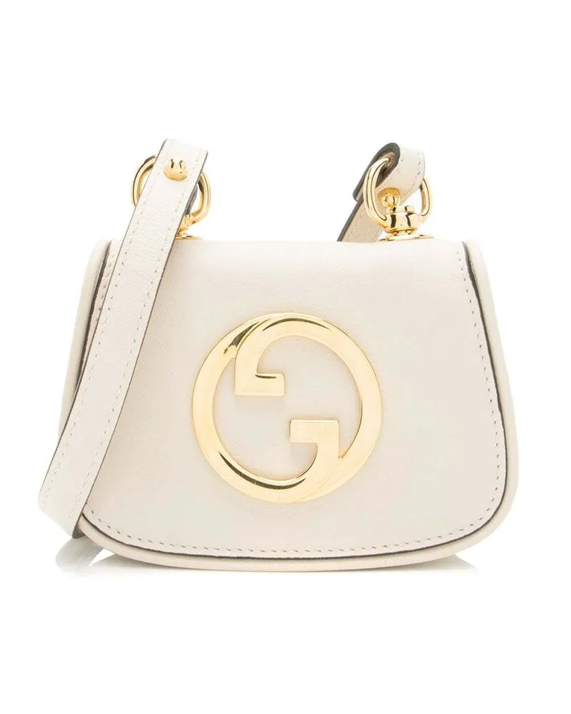 Gucci White Leather Blondie Card Case on Strap (Authentic Pre-Loved Nocolor