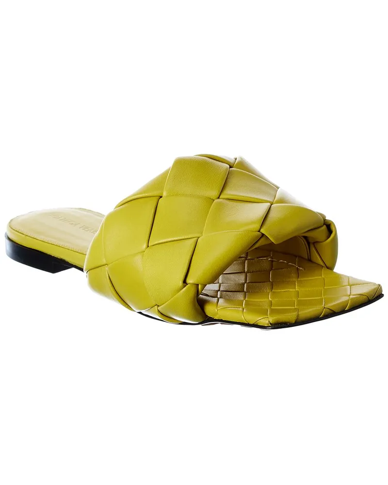 Bottega Veneta The Lido Intrecciato Leather Sandal Green