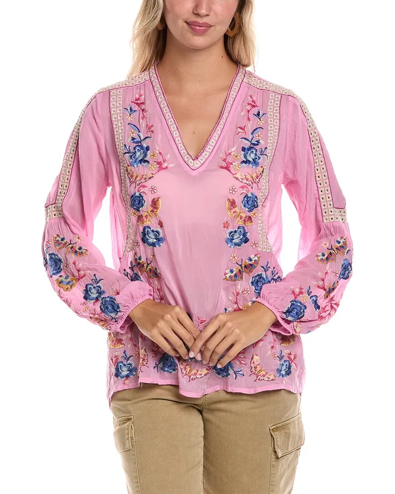 Johnny Was Tamara Blouse Pink